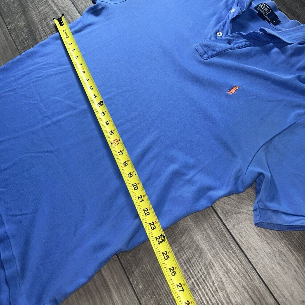 Vintage Polo Ralph Lauren Short Sleeve Baby Blue Orange‎ Pony Men's L Large - Picture 7 of 8